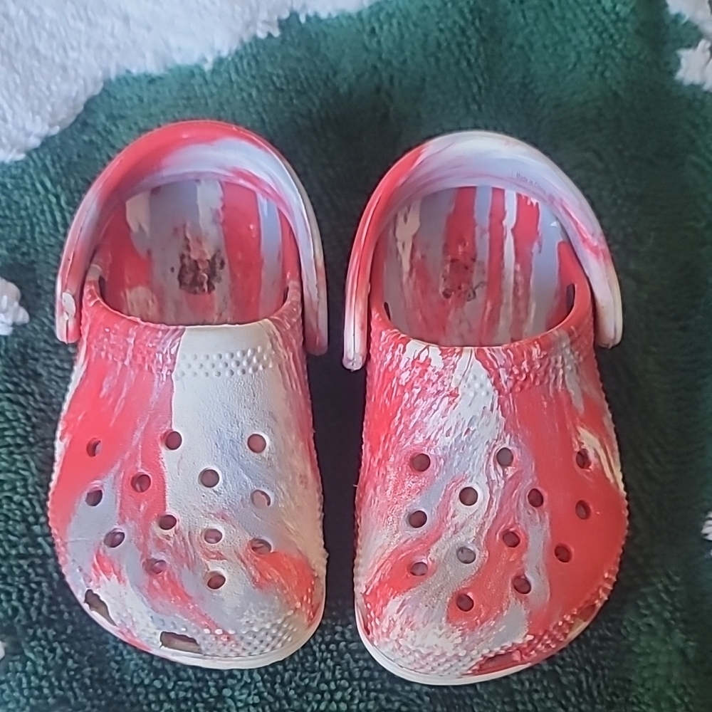 Kids Red and White Crocs